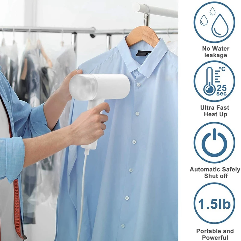 

Steamer for Clothes, Hand Held Portable Home/Travel Garment Steamer, Fabrics Removes Wrinkles EU Plug