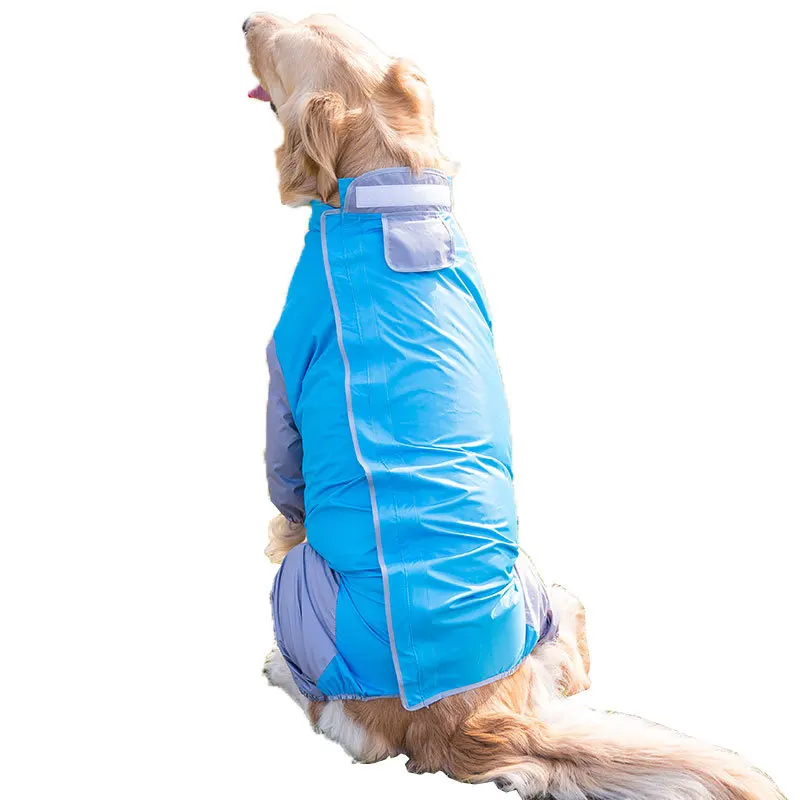 Дождевик для больших собак одежда водонепроницаемый ветрозащитный дождевик