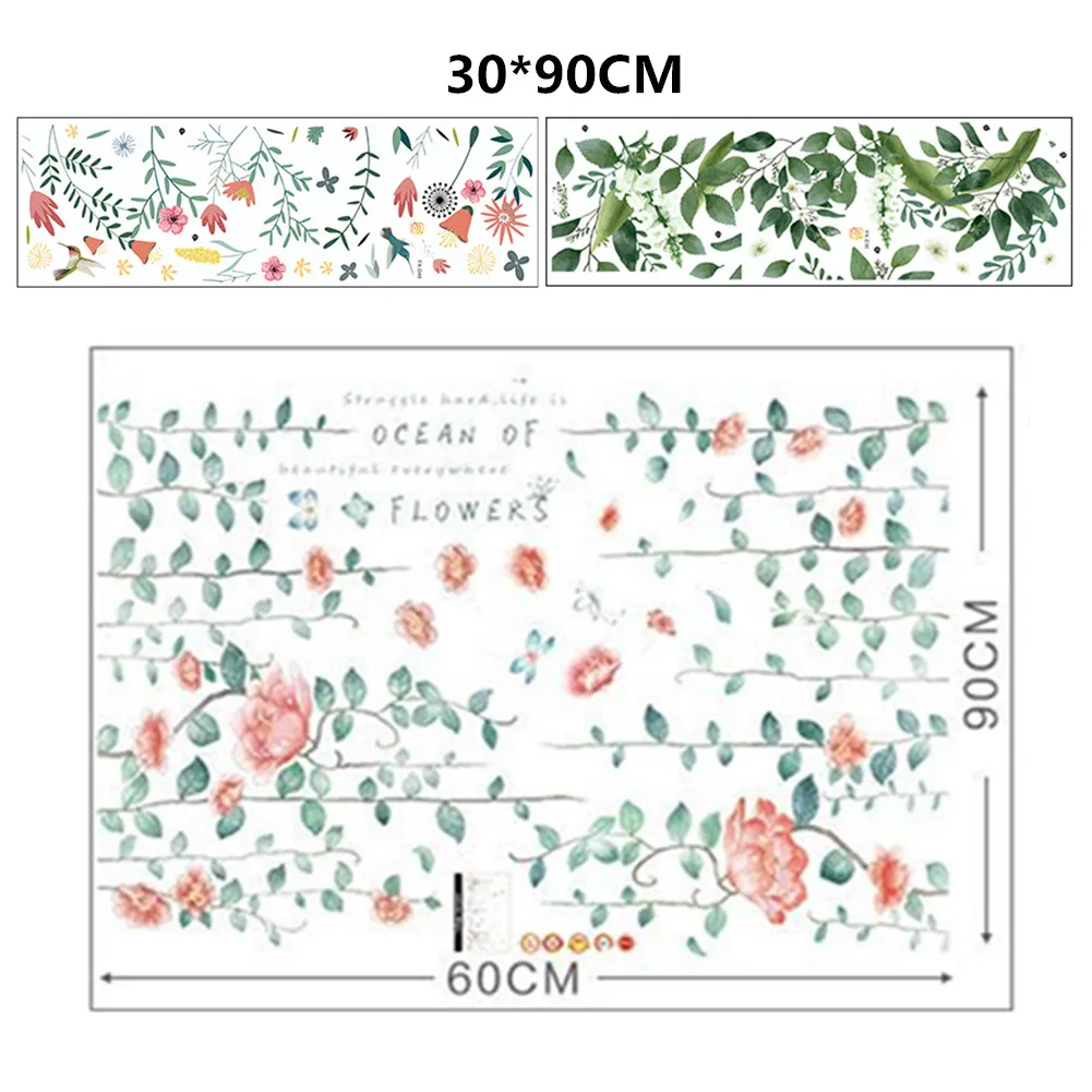 Стикер стены из винограда с зелеными листьями самоклеющиеся обои