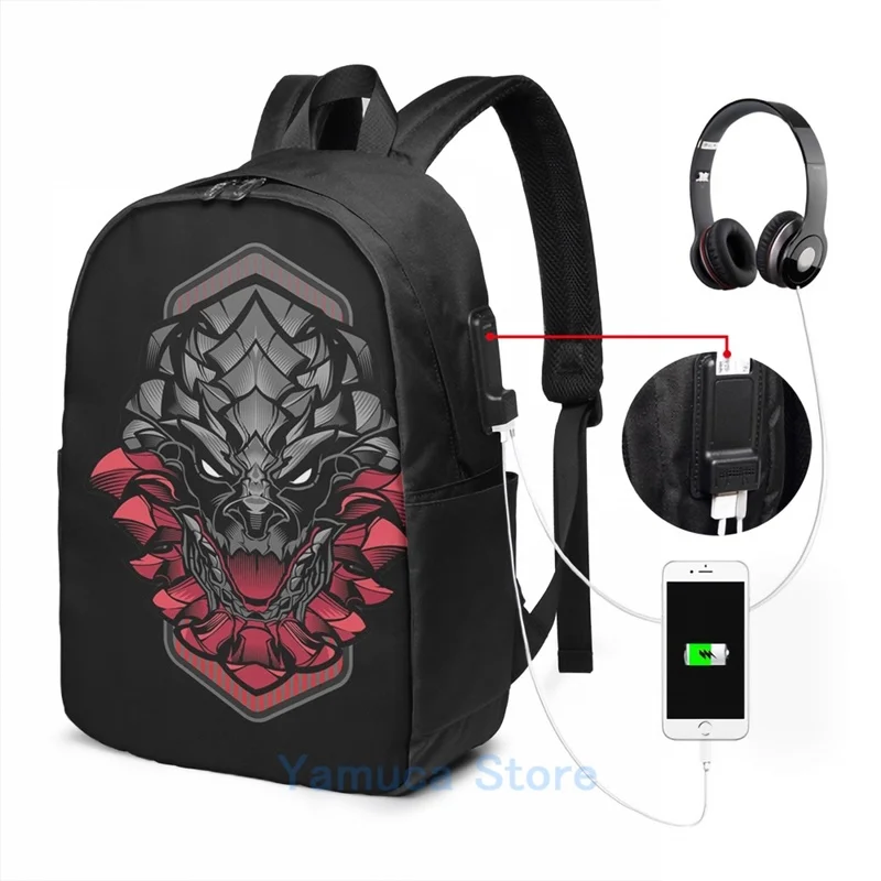 Забавный рюкзак с графическим принтом monster hunter USB-зарядкой мужские школьные сумки