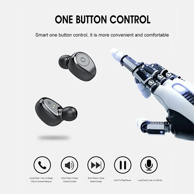 CLAITE Беспроводная Bluetooth гарнитура 5.0 Наушники F9 TWS Smart Control Button IPX7 Водонепроницаемые