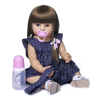 bebe dolls 55cm reborn baby toddler gir very soft full body silicone doll bath toy best gift for chidren