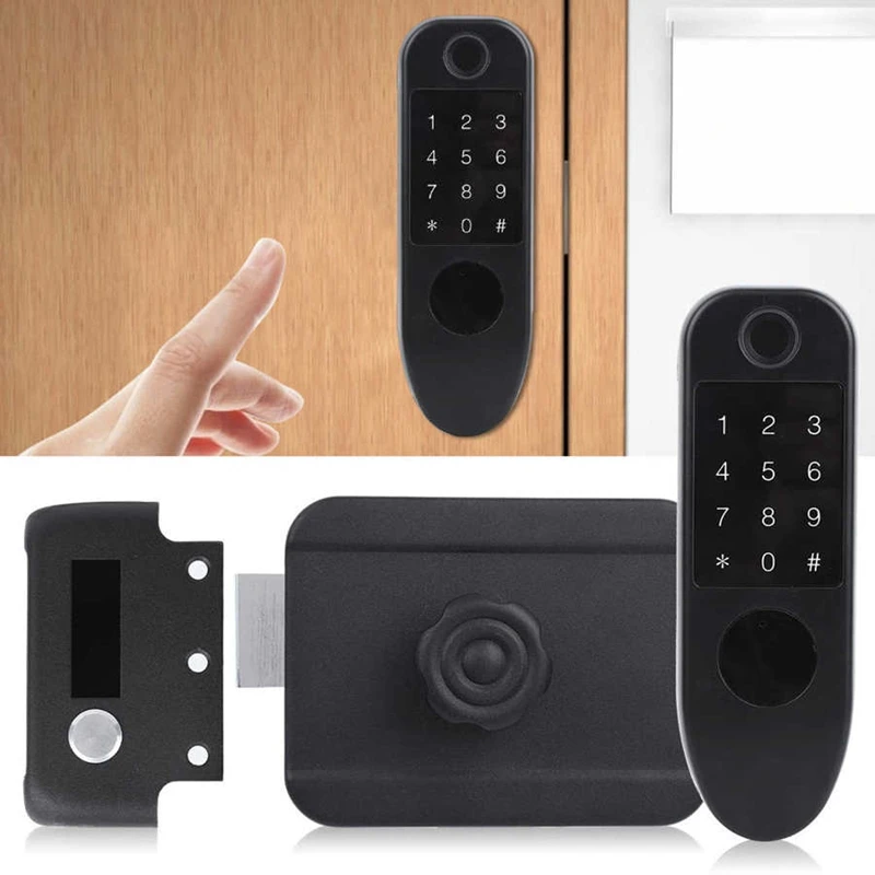 Door Handle 375KHZ Anti-Theft Lock Smart Access Control Fingerprint Storage Password Card Key Integrated Electric Free Wiring |