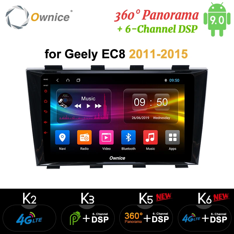 Ownice Android 9 0 k3 k5 k6 для Geely Emgrand EC8 2011 2015 360 панорамный автомобильный планшетный ПК