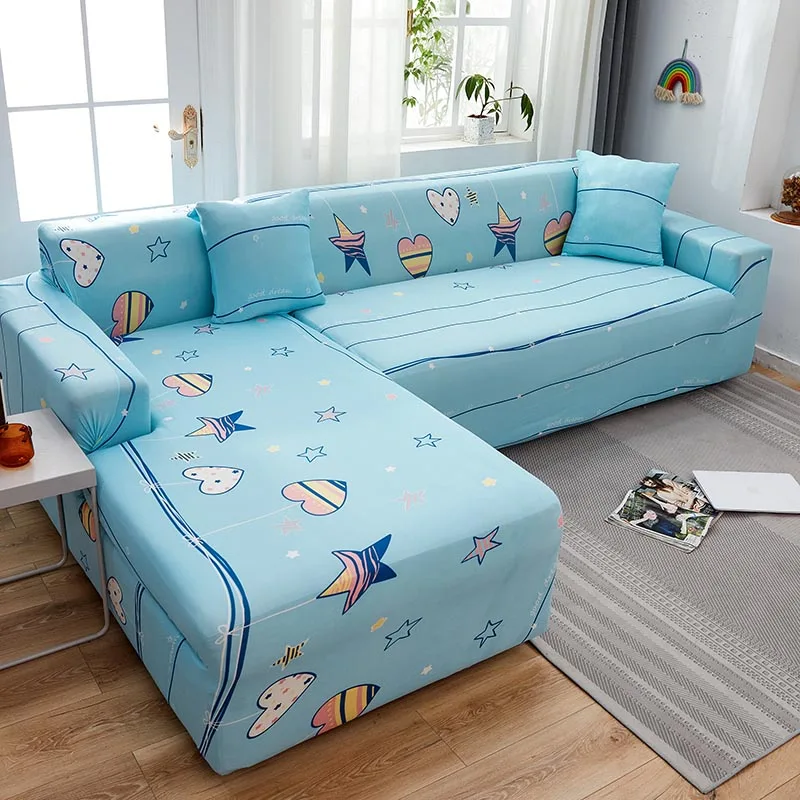 

Stretch Sofa Covers Sectional Elastic Sofa Cover for Living Room Blue Couch Cover Slipcovers Single/Two/Three/Four Seat 0040