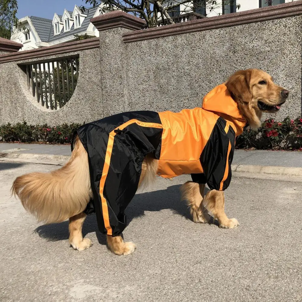 

Pet Raincoat Hooded Design Breathable Waterproof Wear-resistant Dog Four-legged Rainwear for Outdoor