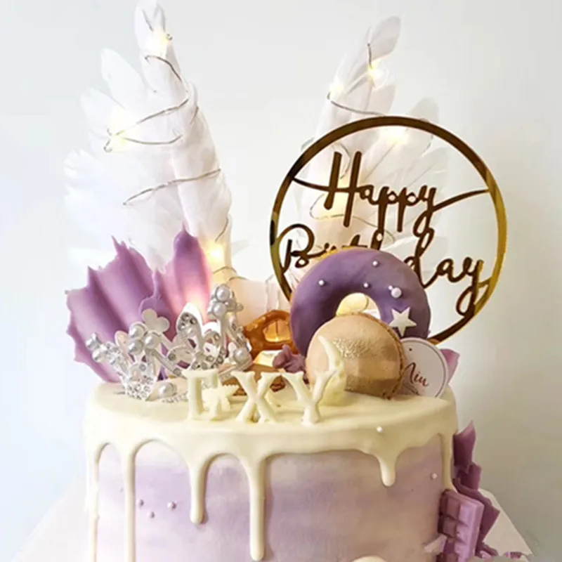 

Кавайные топперы для торта в виде перьев, ангельские крылья, фотография детского дня рождения, для свадьбы и Помолвки