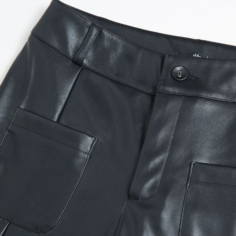 Весна-Осень 2020 новые штаны из искусственной кожи с девятью точками