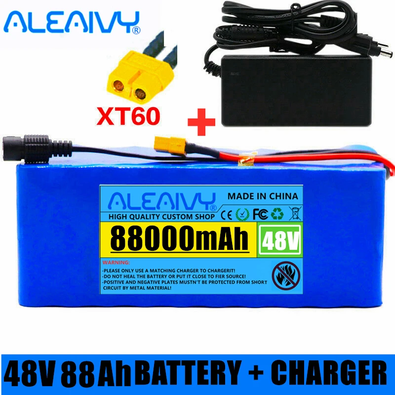 

48v 88Ah Lithium Ion Battery 88000mAh 1000w Lithium Ion Battery Pack for 54.6v E-bike Electric Bicycle Scooter with BMS +Charger