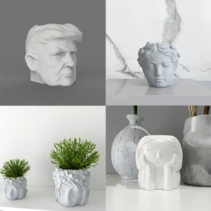 Цементный цветочный горшок, силиконовая форма для девочек, форма для подсвечника, мясистый цветочный горшок, форма для украшения сада, дома, форма для горшка с персонажем