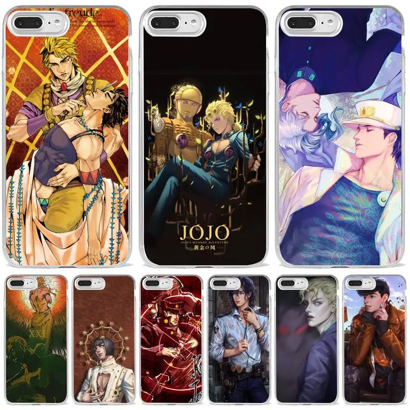 

jojo Phone Case Transparent For iphone 13 6 7 8 11 12 s c se plus mini x xs xr pro max Clear mobile bag