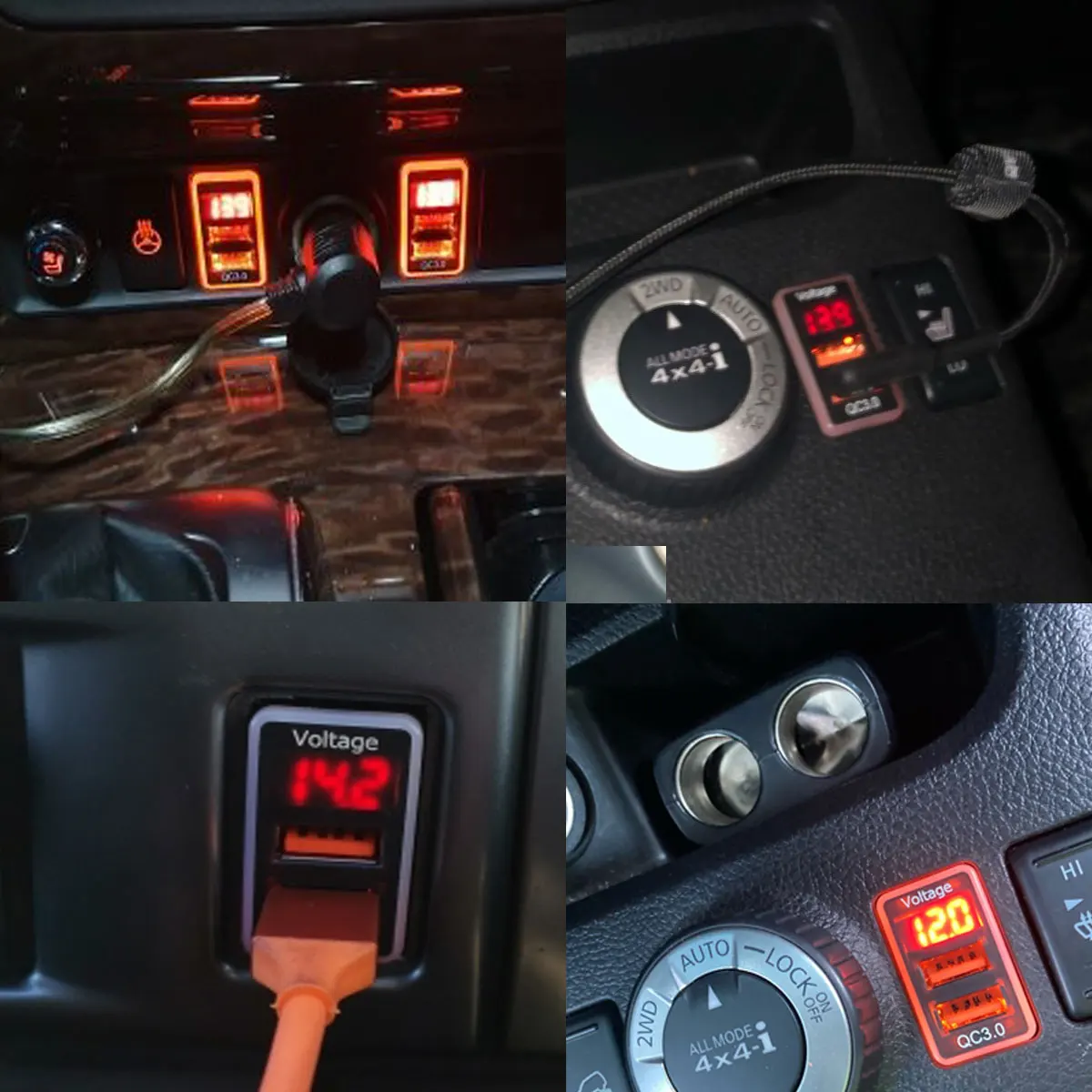 Автомобильное зарядное устройство с двойным USB портом 12 В QC3.0 светодиодный