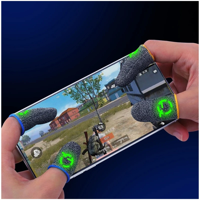 

4Pcs Gaming Finger Sleeve Breathable Luminous Fingertips For PUBG Mobile Games Touch Screen Finger Cots Cover Sensitive Mobile