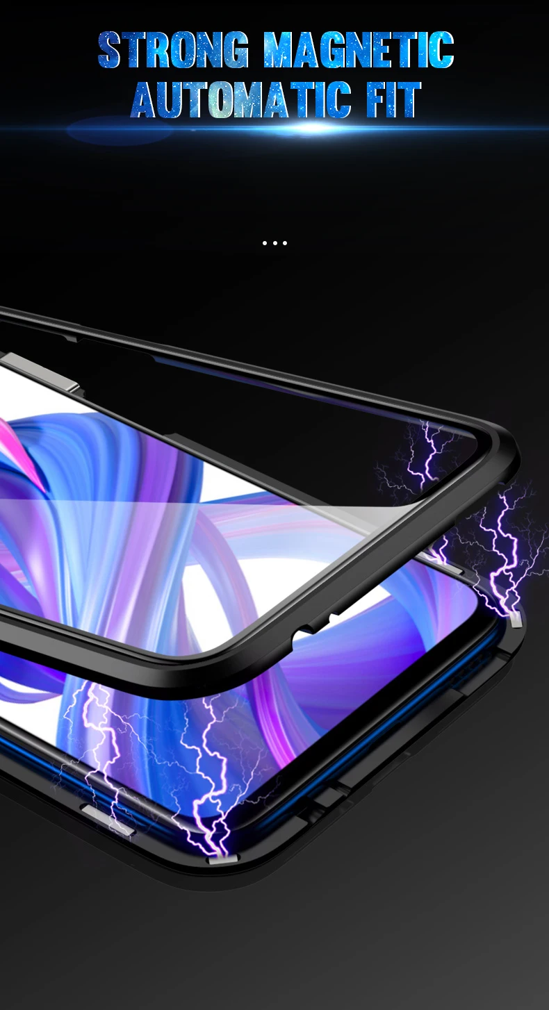 Магнитный металлический корпус адсорбции для huawei P Smart Plus P20 P30 Lite Pro mate 10 20 Honor 9X20 10i 8X закаленное стекло крышка
