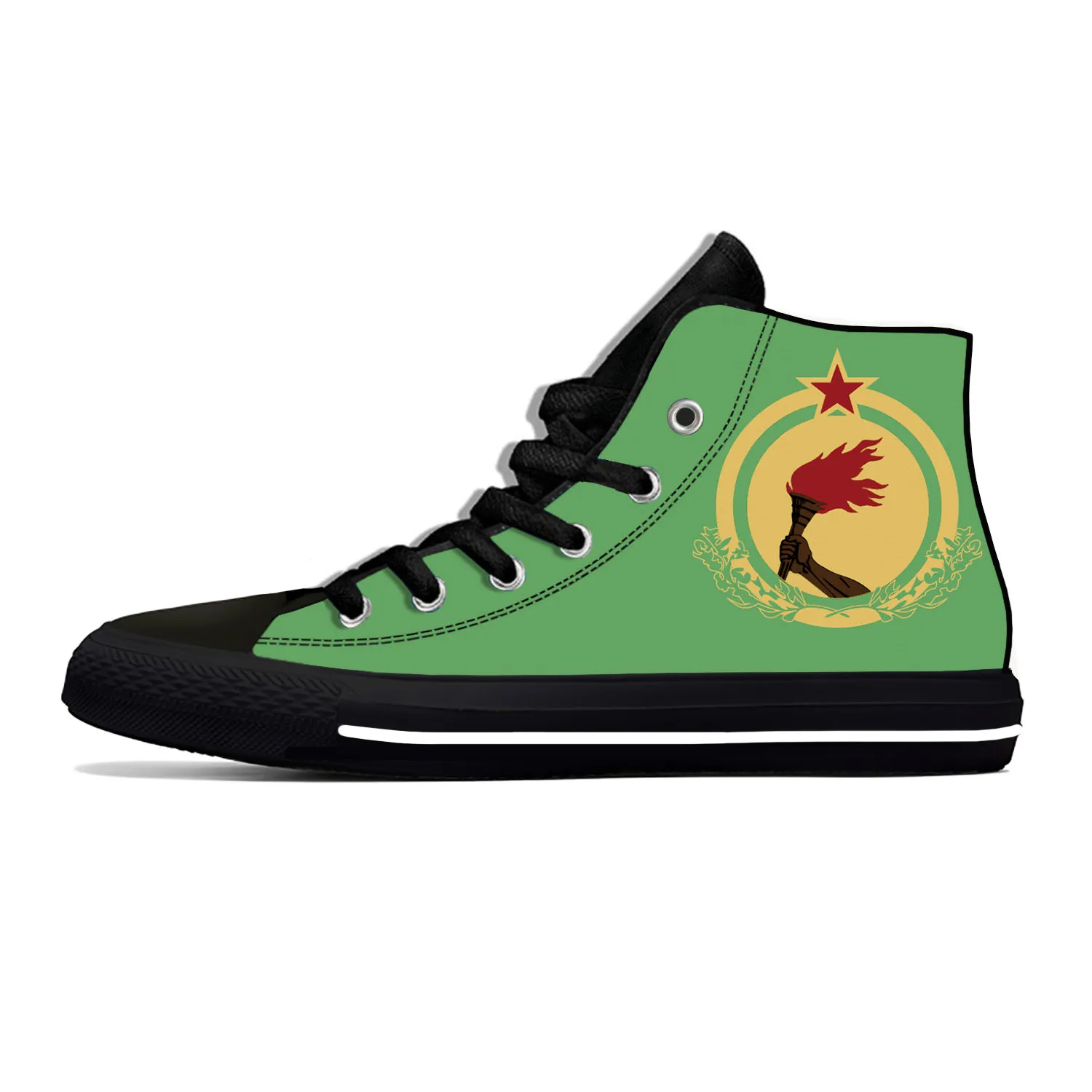 

Congo Zaire Flag Patriotic Funny Fashion Popular Casual Cloth Shoes High Top Lightweight Breathable 3D Print Men Women Sneakers
