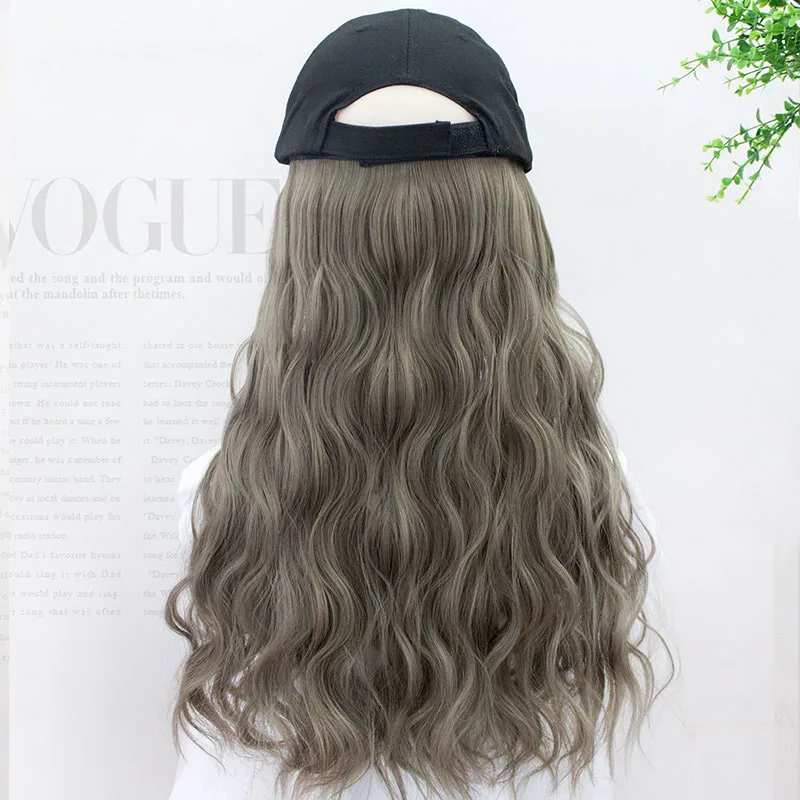 Синтетический парик для девочек MUMUPI черный длинный кудрявый со шляпой