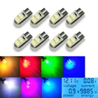 8 шт. W5W светодисветодиодный T10 высокая яркость светильник ПА силикагель 8smd купольная лампа для чтения двери номерного знака клиновидная сигнальная лампа 12 В белый желтый