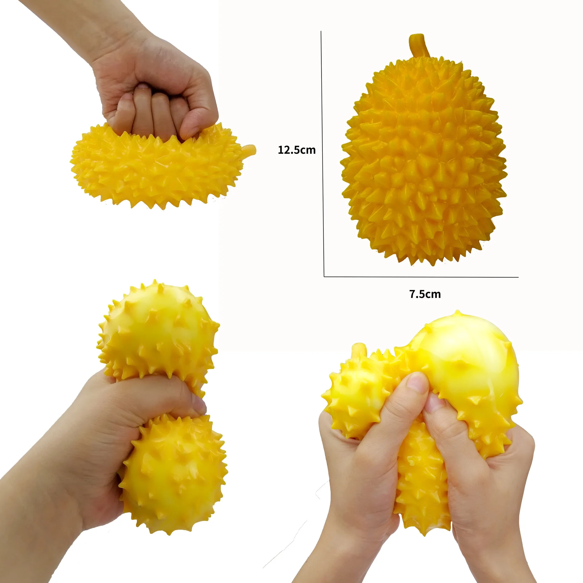 

12.5cm Cute Durian Decompression Toys Screaming Chicken Vent Toy Anger Let Off Children Fruit sensory Novelty & Gag Toys