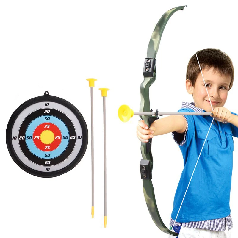 

Children's Toys Archery Bow And Arrow Target Paper Dart Board Shooting Toy Outdoor Sports Fitness Plastic Gymnastics 2020