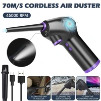 cordless air duster rechargeable 2 speeds with led light handheld air blower portable for keyboard computer car vehicle