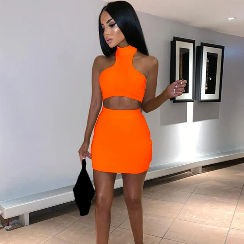 Комплект из 2 предметов: неоновая синяя оранжевая зеленая с высоким горлом и