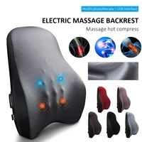 car massager cushion heating waist support massage pillow pad with memory foam filling for back lumber pain relief relaxation