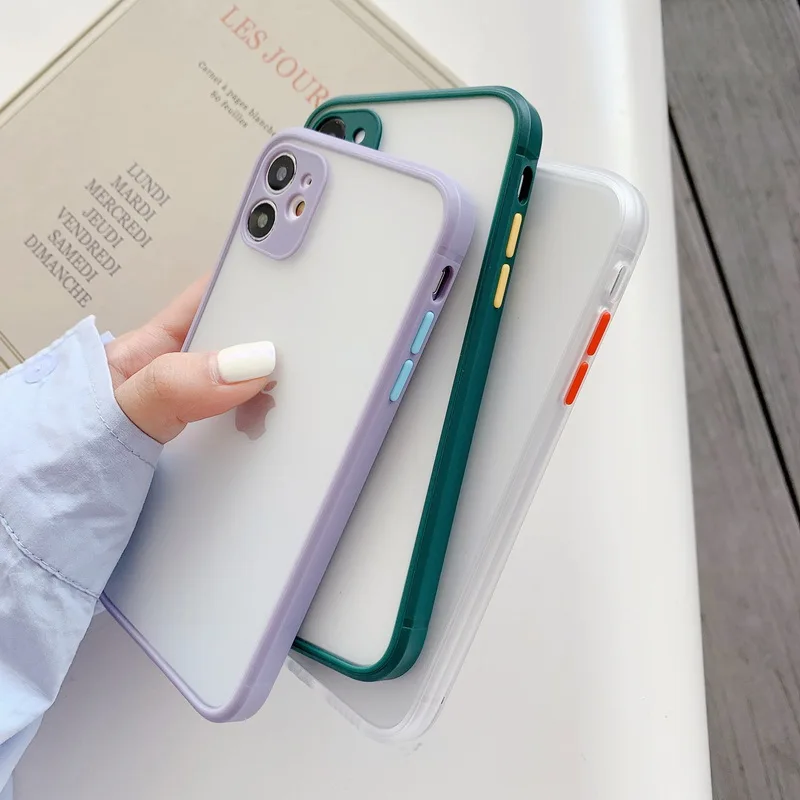 Квадратный матовый гибридный жесткий чехол для iPhone 11 12 Pro Max SE 2020 XS XR X 8 7 Plus Защита