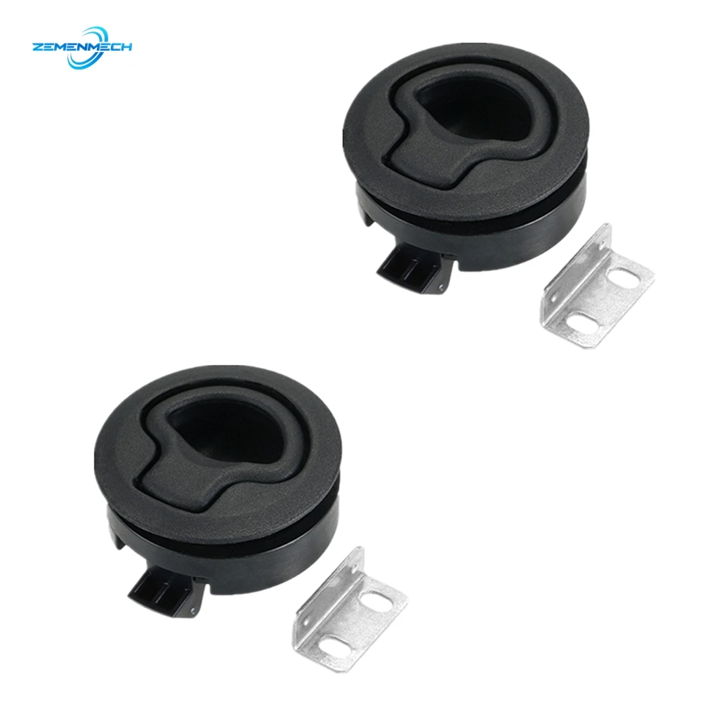 

2PCS Marine Hardware Black Nylon NO key Flush Boat Marine Deck Latch Boat Floor Lock Bass Flats Open Express Yacht Accessories