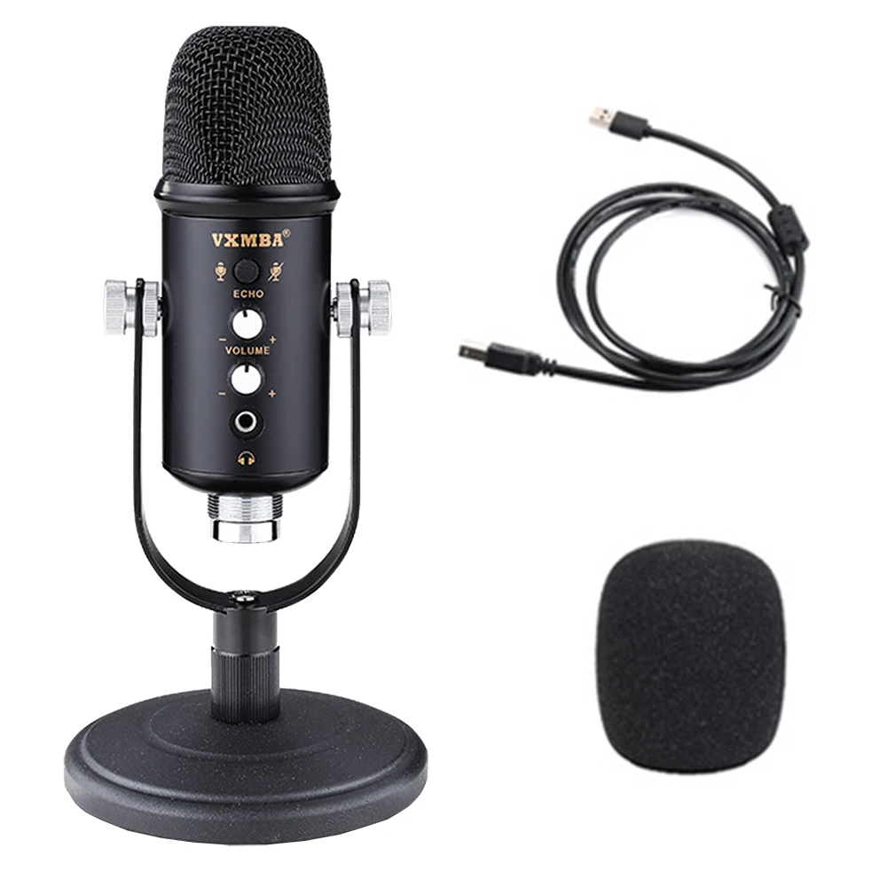 

vxmba Desktop Microphone Multipurpose USB Condenser Microphone Podcast Computer Gaming Mic Volume Control Mute Button