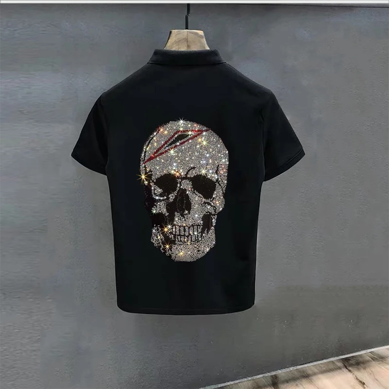 

Pure Cotton Design Men's Solid Color Polo Shirt Comfortable And Casual Summer New Hot Diamond Brand Korean Version Of The Lapel