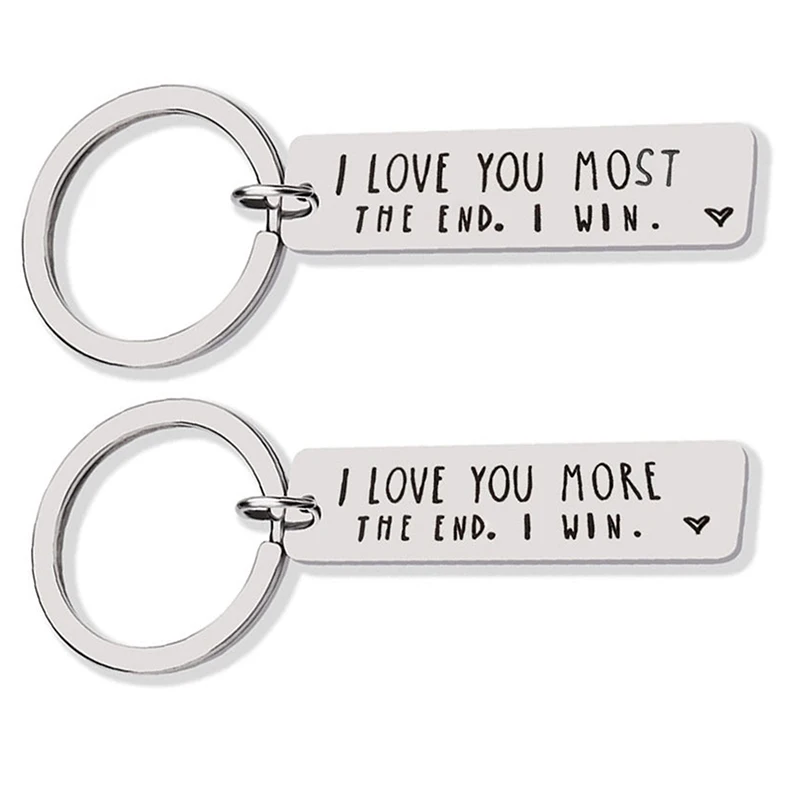 

I Love You More The END I Win Stainless Steel Key Chain Letter Keychain Keyring