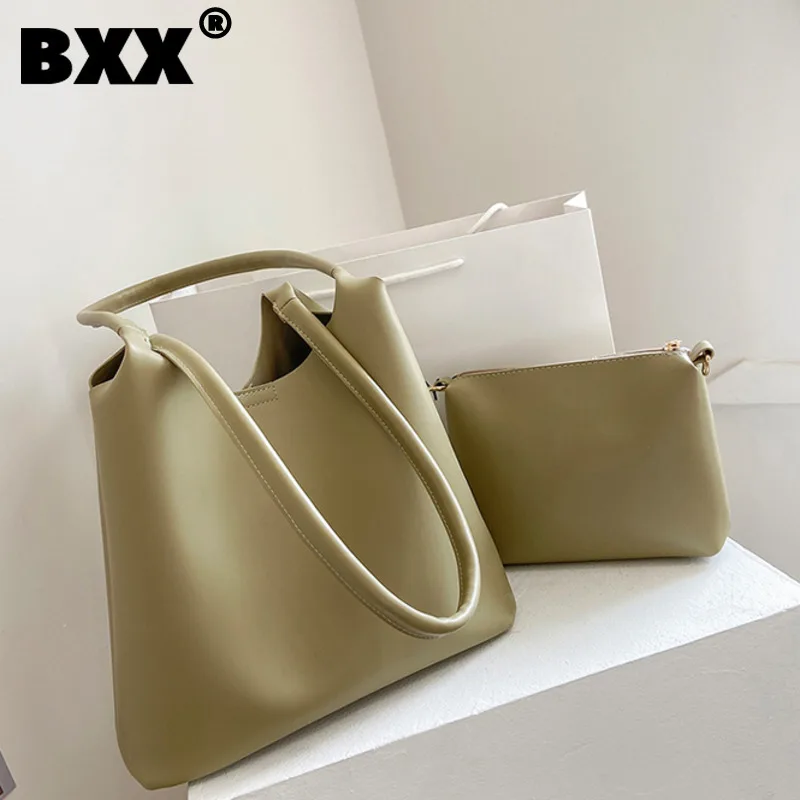 

[BXX] простые сумки через плечо из искусственной кожи высокой емкости для женщин 2021 Осенняя брендовая сумка через плечо трендовая Роскошная с...