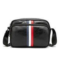bolsa tipo mensageiro 2021 new arrival casual business bag men fashion striped messenger bag leather sling bag cross body bag