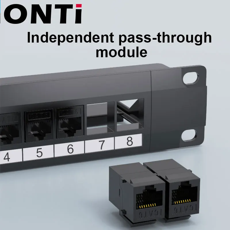 ONTi 8-портовый прямой CAT6 патч-панель RJ45 сетевой кабель адаптер Keystone разъем Ethernet