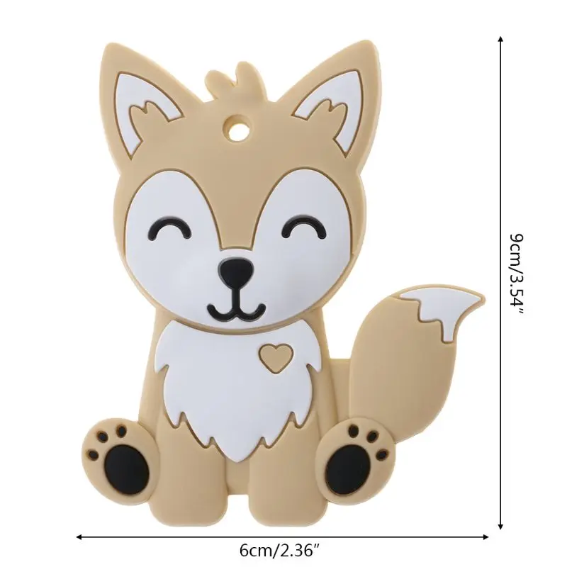 

Baby Teether Food Grade Silicone DIY Necklace Fox Animal Teething Teeth Nursing