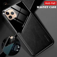 leather case for iphone 11 12 pro xs max xr x 8 7 6s 6 plus se 2020 magnet silicone cover case for apple iphone 12 pro max mini