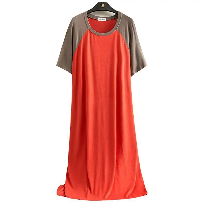 Супердлинная женская ночная рубашка летняя Корейская тонкая Модальная