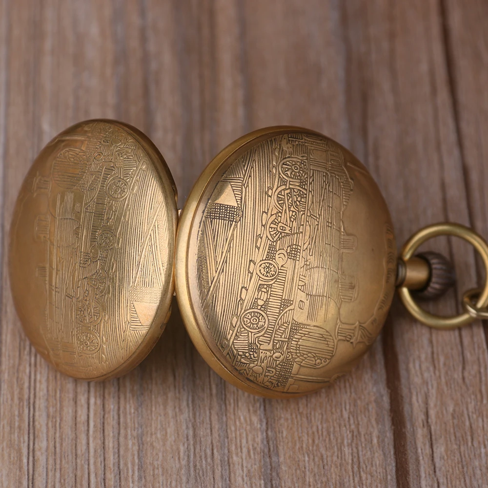 LONDON New Golden Mechanical hand wind Watches Steampunk Vintage Pocket Watches For Men Women Gift reloj de bolsillo