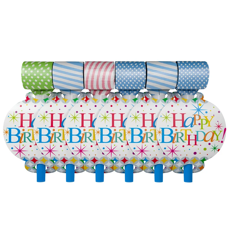 Happy Birthday 12 шт./партия, милый геймпад в горошек, напечатанные свистки, вечерние, дующие драконов, для игровых проигрывателей, вечерние принадлежности и украшения - Цвет: Happy Birthday