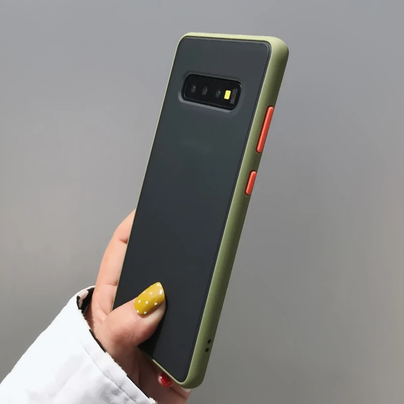 

Akcoo Matte Armor Case For Samsung Note 10 Plus Ultra Thin Shockproof with Colorful buttom Cover For S8 9 10 Plus Note 8 9 Cases