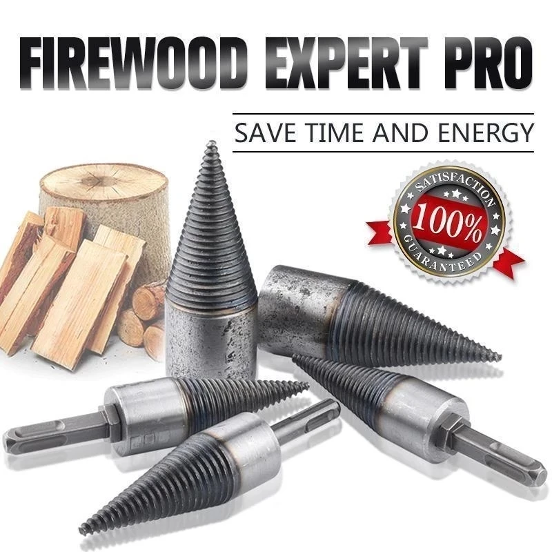 Firewood Splitter Drill Bit Round/Hex/Triangle Shank Wood Cone Reamer Punch Driver Step Drill Bit Wood Split Drilling Tools