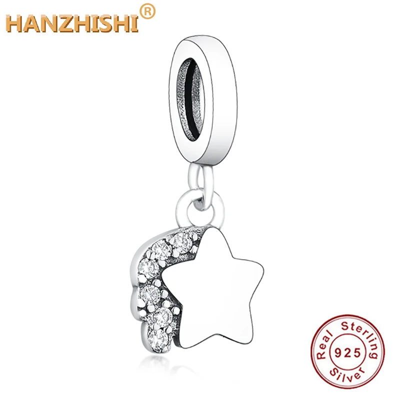 Новая мода 925 стерлингового серебра съемки звезды болтаются Шарм бисера Fit