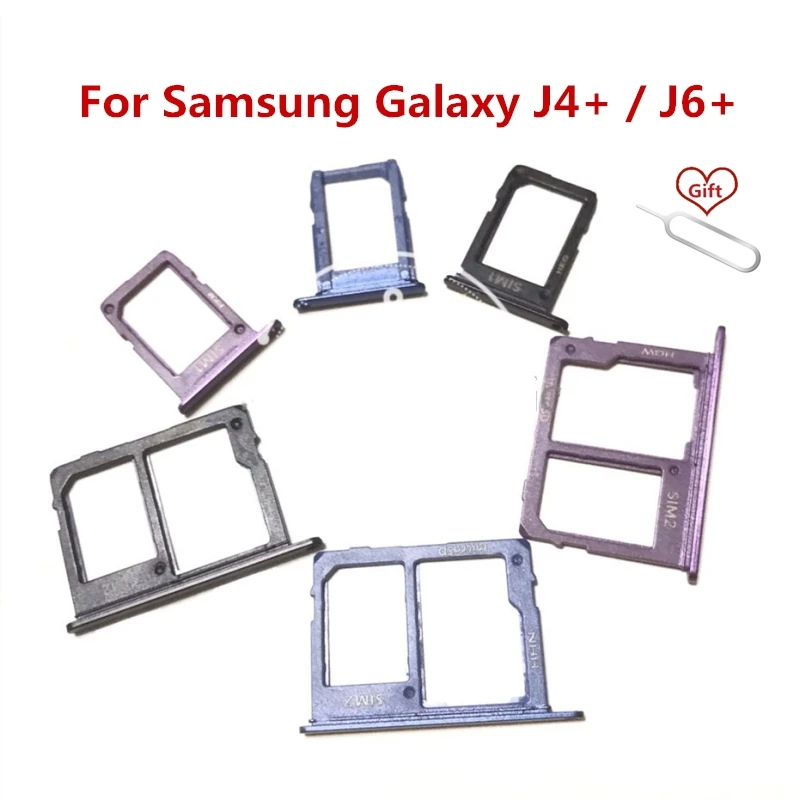 Для samsung Galaxy J4 Plus J415F/J6 плюс J610 sim-карты держатель лотка для Galaxy J4+ J6+ слот для sim-карты адаптер ремонт Запчасти