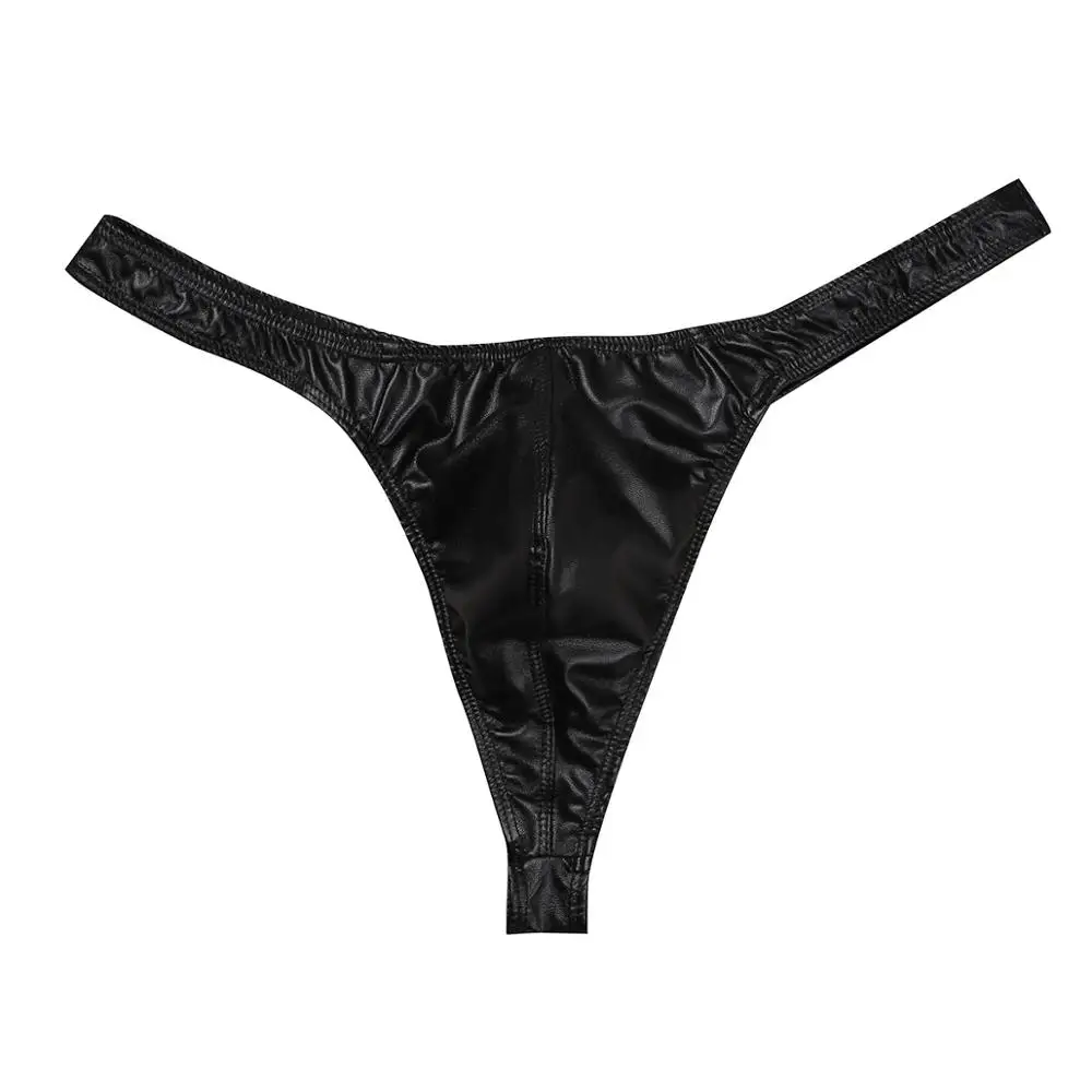Мужское нижнее белье мужское для секса кожаные трусы бикини с мешочком стринги