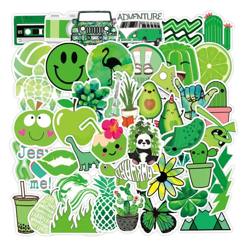50 шт. зеленая серия граффити дважды стикер s Эстетическая упаковка автомобиль