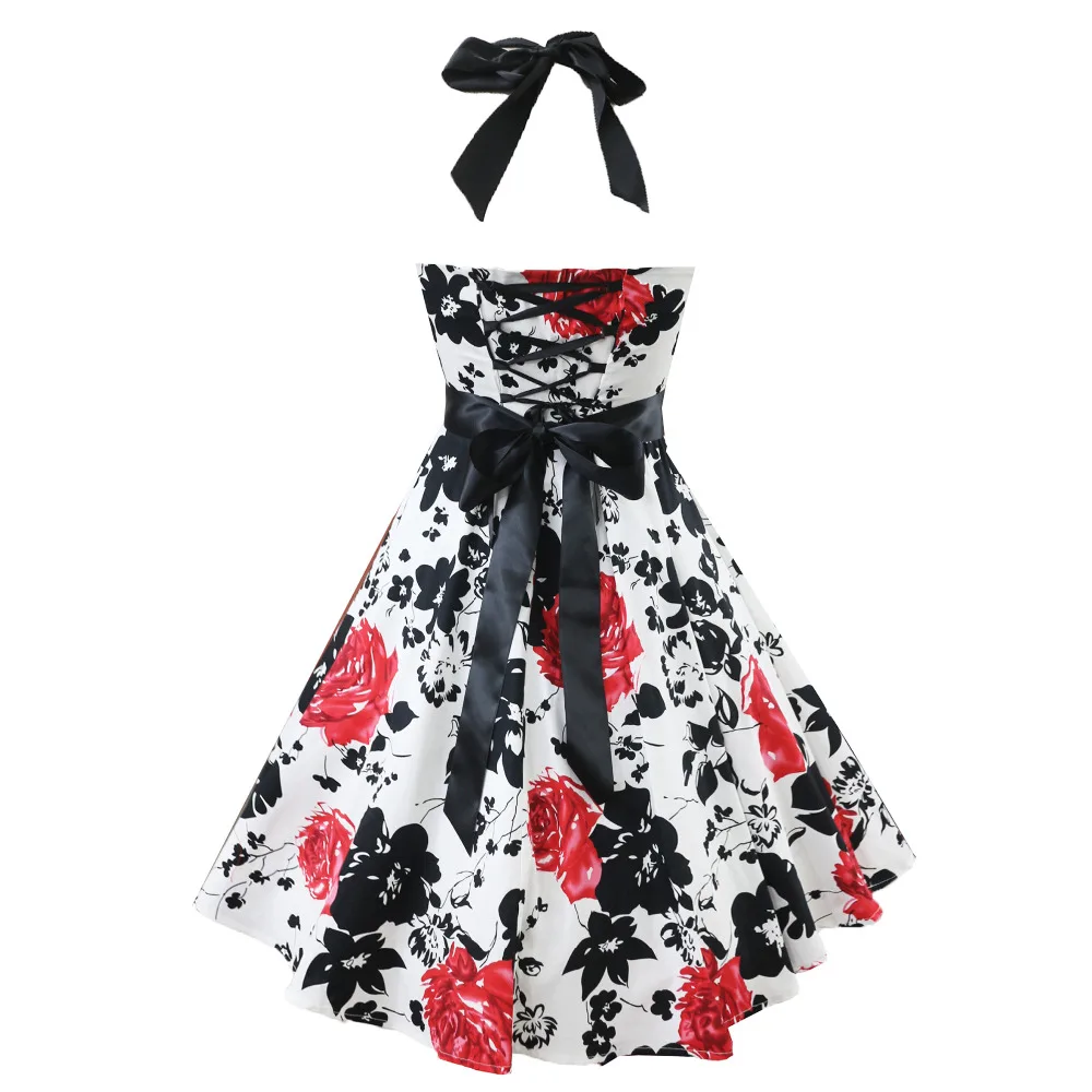 Женское винтажное платье в готическом стиле панк размера плюс с цветочным