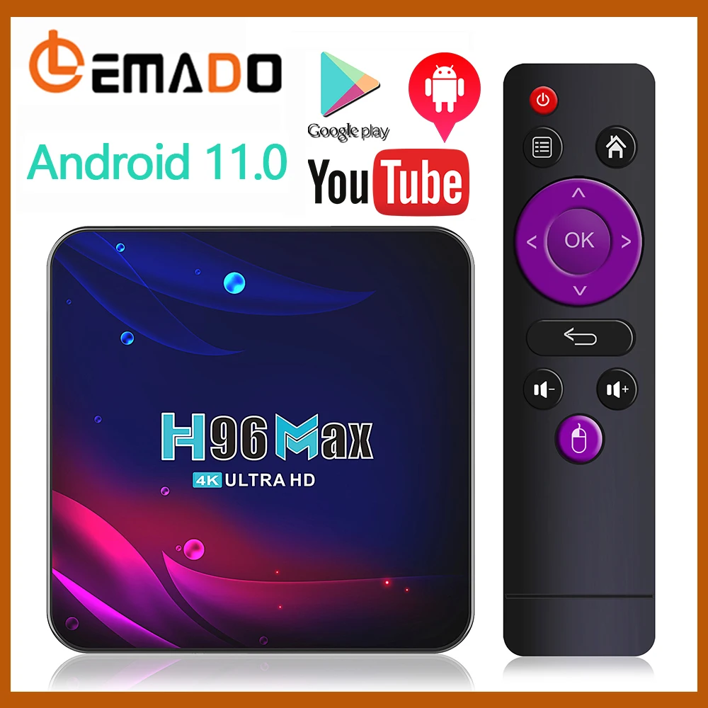 H96 Смарт ТВ приставка Android 11 4K Hd Youtube Google Play 5G Wi Fi приемник Bluetooth медиа проигрыватель