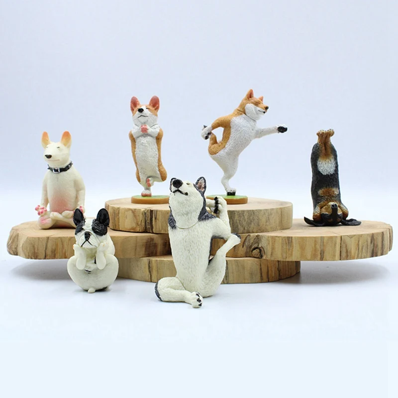 6 шт. японские капсульные игрушки милые животные кукла для домашних животных