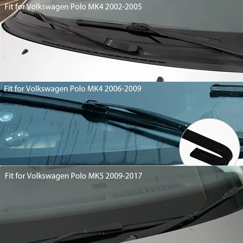 2 шт. авто лобовое стекло резиновая щетка стеклоочиститель Ремонт для Volkswagen VW Polo