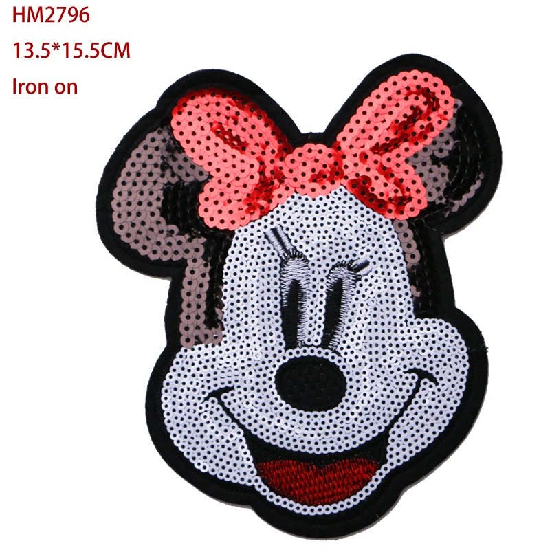 Мультяшная Минни Дак Милая мышь блёстки значок вышивка аппликация патчи для kawaii